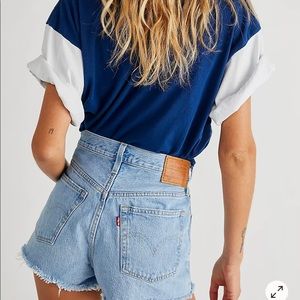 free people levi jean shorts 501
